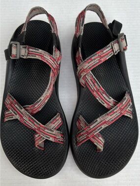Chaco Sandals in Black with Red and Gray Straps size M11